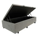 Ver imagem 4 de Cama Solteiro Cinza com Baú para Quarto Pequeno – Blindada Mdf 88cm