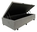 Ver imagem 4 de Cama Solteiro Cinza com Baú para Quarto Pequeno – Blindada Mdf 88cm