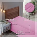 Ver imagem 4 de Lençol Solteiro sem Elástico Algodão 300 Fios Cama Box Infantil:rosa Bebe