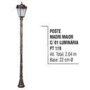 Ver imagem 5 de Poste Colonial Madri Jardim de Alumínio 01 Luminária 1,85m