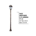 Ver imagem 2 de Poste Colonial Madri Jardim de Alumínio 01 Luminária 1,85m