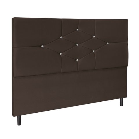 Cabeceira Casal King Jbe Moveis Camboriú Bege195cm para Cama Box 193cm Decoração Quarto Marrom