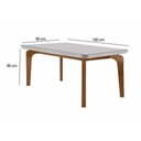 Ver imagem 2 de Sala de Jantar Completa Londrina C/ Tampo Madeirado C/ Vidro Canto Curvo 180x90cm e 6 Cadeiras