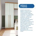 Ver mais imagens de Guarda-Roupa Modulado 2 Portas com Prateleiras e Cabideiro Infinity Marrom/Cedro/Pistache Line