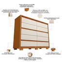 Ver imagem 4 de Cômoda Grande para Quarto 10 Gavetas Marselha A04 Cinamomo Off White - Lyam Decor