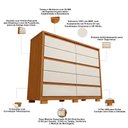 Ver imagem 4 de Cômoda Grande para Quarto 10 Gavetas Marselha A04 Cinamomo Off White - Lyam Decor