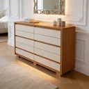 Ver imagem 1 de Cômoda Grande para Quarto 10 Gavetas Marselha A04 Cinamomo Off White - Lyam Decor