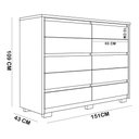Ver imagem 5 de Cômoda Grande para Quarto 10 Gavetas Marselha A04 Cinamomo Off White - Lyam Decor