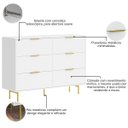 Ver imagem 3 de Cômoda para Quarto 6 Gavetas Safira Branco
