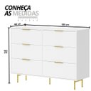 Ver imagem 2 de Cômoda para Quarto 6 Gavetas Safira Branco