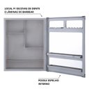 Ver imagem 3 de Armário Banheiro Espelheira Sobrepor Cinza | Com Perfil de Alumínio | 31x10x36cm | 01 Porta | Astra