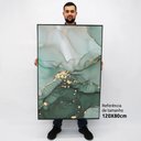 Ver imagem 2 de Quadro Decorativo em Canvas Abstrato Mármore Safira TaColado Moldura Flutuante 4,5cm Preta 120 x 80c