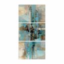 Ver imagem 2 de Quadro Abstrato Turquesa Vertical para Corredor Sala Hall 3 Peças