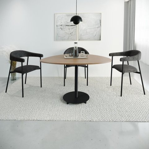 Conjunto 2 Cadeiras de Jantar Joy Tecido Lautrec Est.Preta