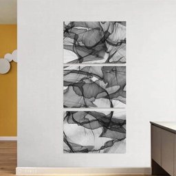Quadro decorativo Abstrato Moderno Preto e Branco Vertical Corredor Hall - 1 Quadro decorativo Abstrato Moderno Preto e Branco Vertical Corredor Hall - 1