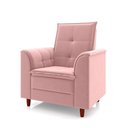 Ver imagem 5 de Poltrona Amamentação Confortável com Puff Lia Veludo Rosa