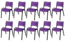 Ver imagem 2 de Cadeira Iso Base Preto Igreja, Escola, Escritório - Violeta Kit 10 Peças