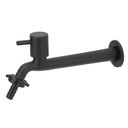 Ver imagem 1 de Torneira Tanque/jardim Reta Preto/black C/bico Parede 22cm