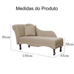 Recamier Namoradeira Divã Olívia Linho Cores - DS Estofados - CACAU - 5