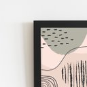 Ver imagem 2 de Abstrato Arte Bege Minimalista Quadro Moldura Preta 60x40cm