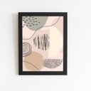Ver imagem 1 de Abstrato Arte Bege Minimalista Quadro Moldura Preta 60x40cm
