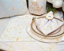 Ver imagem 1 de Kit Jogo Americano + Guardanapo Natal Dourado Glitter Nsw 4 Peças