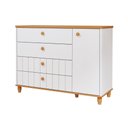 Ver imagem 2 de Cômoda Infantil 100% MDF com 1 Porta e 4 Gavetas 128cm Multimóveis Crper-CMO019 Branco/Madeirado