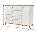 Ver imagem 3 de Cômoda Infantil 100% MDF com 1 Porta e 4 Gavetas 128cm Multimóveis Crper-CMO019 Branco/Madeirado
