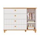 Ver imagem 4 de Cômoda Infantil 100% MDF com 1 Porta e 4 Gavetas 128cm Multimóveis Crper-CMO019 Branco/Madeirado