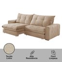 Ver imagem 3 de Sofá Firenze Linho 02 Módulos de 80cm B25cm Meu Sofá Online A226 Linho Bege