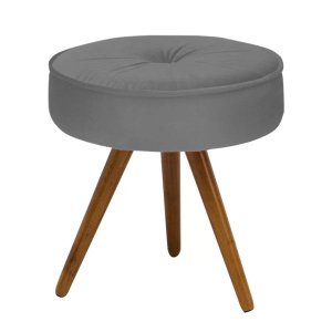 Puff Decorativo Julia Redondo Suede - Grafite