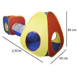 Barraca Infantil Toca Túnel 3x1 Dobrável 100 Bolinhas Menino Menina Cabana Colorida Brinqway BW- - 2 Barraca Infantil Toca Túnel 3x1 Dobrável 100 Bolinhas Menino Menina Cabana Colorida Brinqway BW- - 2