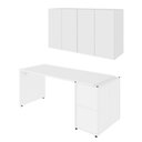 Ver imagem 2 de Mesa Escrivaninha 1,70m Pé Painel C/ 2 Armários Aéreos F5 Cor:branco