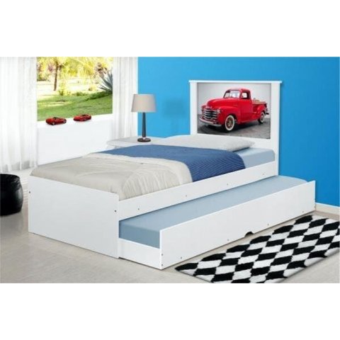 Cama Bibox Solteiro Carro Classic Red com Colchões