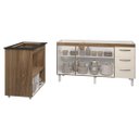 Ver imagem 4 de Cozinha Balcão Armário Gabinete de Pia 150 Cm Deise e Balcão Evelyn para Fogão Cooktop 4 Bocas Savan