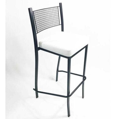 Banqueta EMPILHÁVEL Preta alta assento branco - Poltronas do Sul