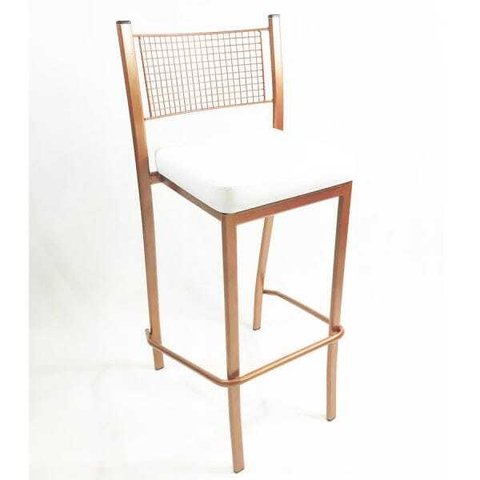 Banqueta EMPILHÁVEL Cobre alta assento branco - Poltronas do Sul