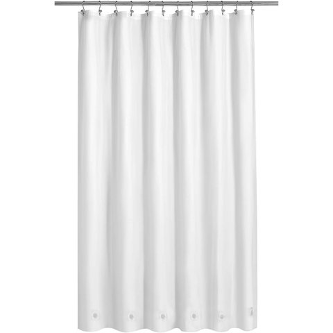 Barossa Design Forro de Cortina de Chuveiro Branco C/ 6 Ímãs