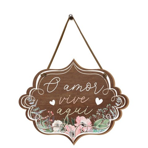 Placa de Porta Decorativa Amor Frases Flores Sala Quarto