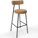 Ver imagem 3 de Kit 04 Banquetas Alta Bar Cozinha Sala De Jantar Estrutura Em Aço Milão L02 Bouclê Mostarda - Lyam D