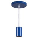 Ver imagem 1 de Pendente Copinho Soquete Luminária Lustre Alumínio Azul Royal - Rei Da Iluminação