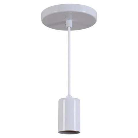 Pendente Copinho Soquete Luminária Lustre Alumínio Branco Brilhante - Rei Da Iluminação