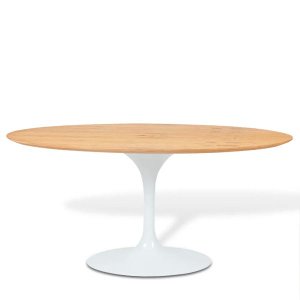 Mesa Saarinen Oval Freijó 180x100cm Base Branca