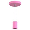 Ver imagem 1 de Pendente Copinho Soquete Luminária Lustre Alumínio Rosa - Rei Da Iluminação