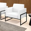 Ver imagem 2 de Poltrona Base Industrial Alta Preto Marisa Corano D03 - D’Rossi Branco