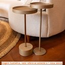 Ver imagem 3 de Mesa de Apoio Etoni Alta Tampo Champagne com Haste em Aco Cor Dourada 62 Cm - 68859