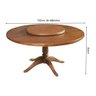 Mesa Jantar Redonda 1,60m Prato Giratório Amélia Madeira Maciça C/ 8 Cadeira Ripada Confort Castanho - 5