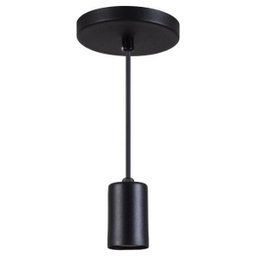 Pendente Copinho Soquete Luminária Lustre Alumínio Preto Textura - Rei Da Iluminação - 1