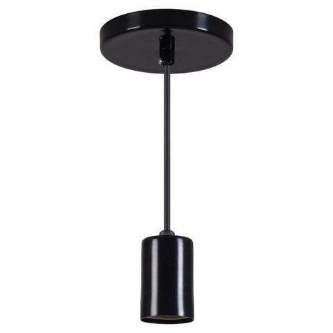 Pendente Copinho Soquete Luminária Lustre Alumínio Preto Fosco - Rei Da Iluminação