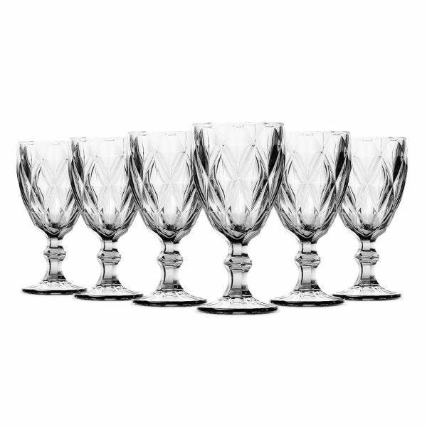 Jogo de 6 Taças Vinho Diamante Clear 210ml Class Home